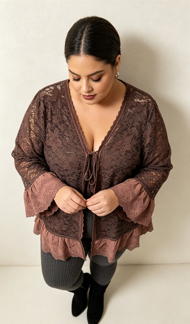 gilet dentelle grande taille