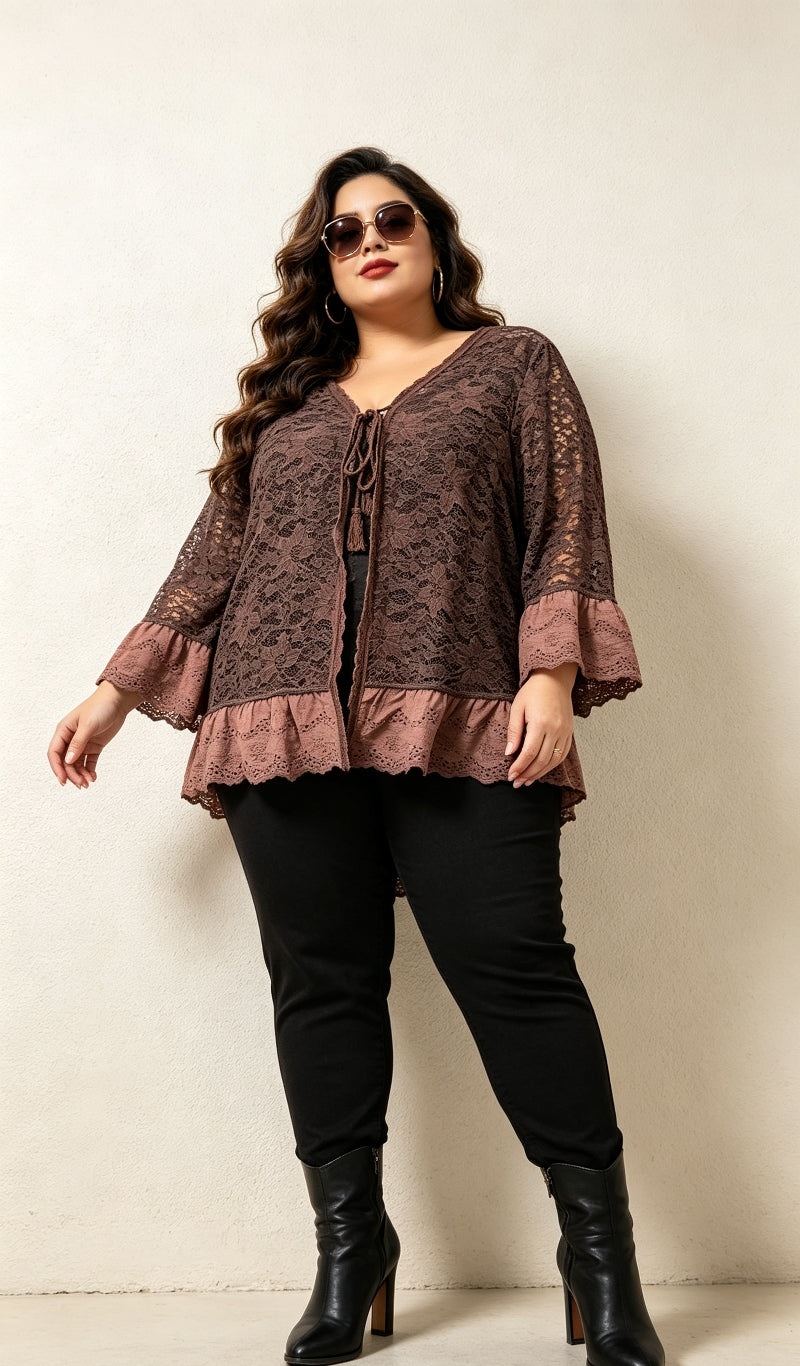 gilet dentelle grande taille