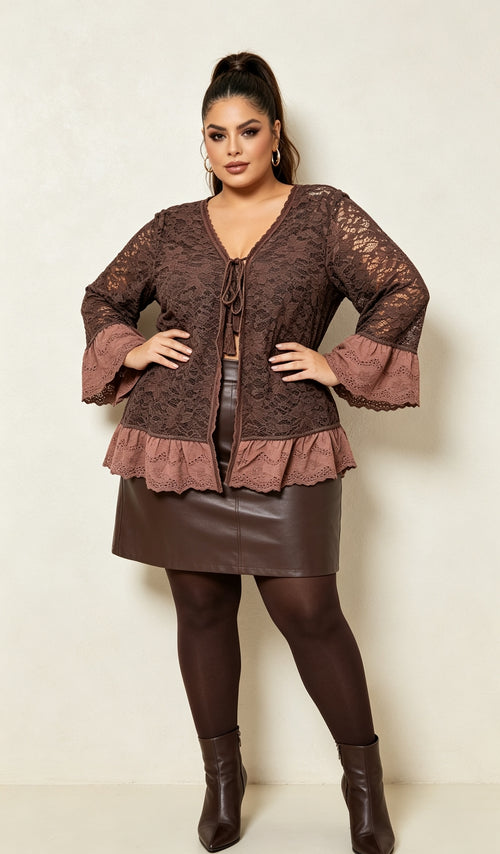 gilet dentelle grande taille