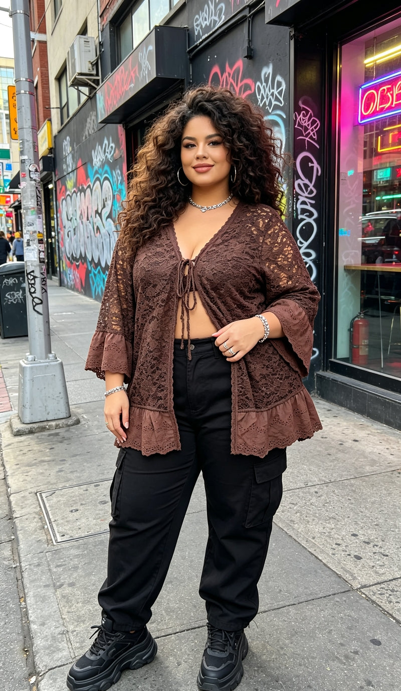 gilet dentelle grande taille