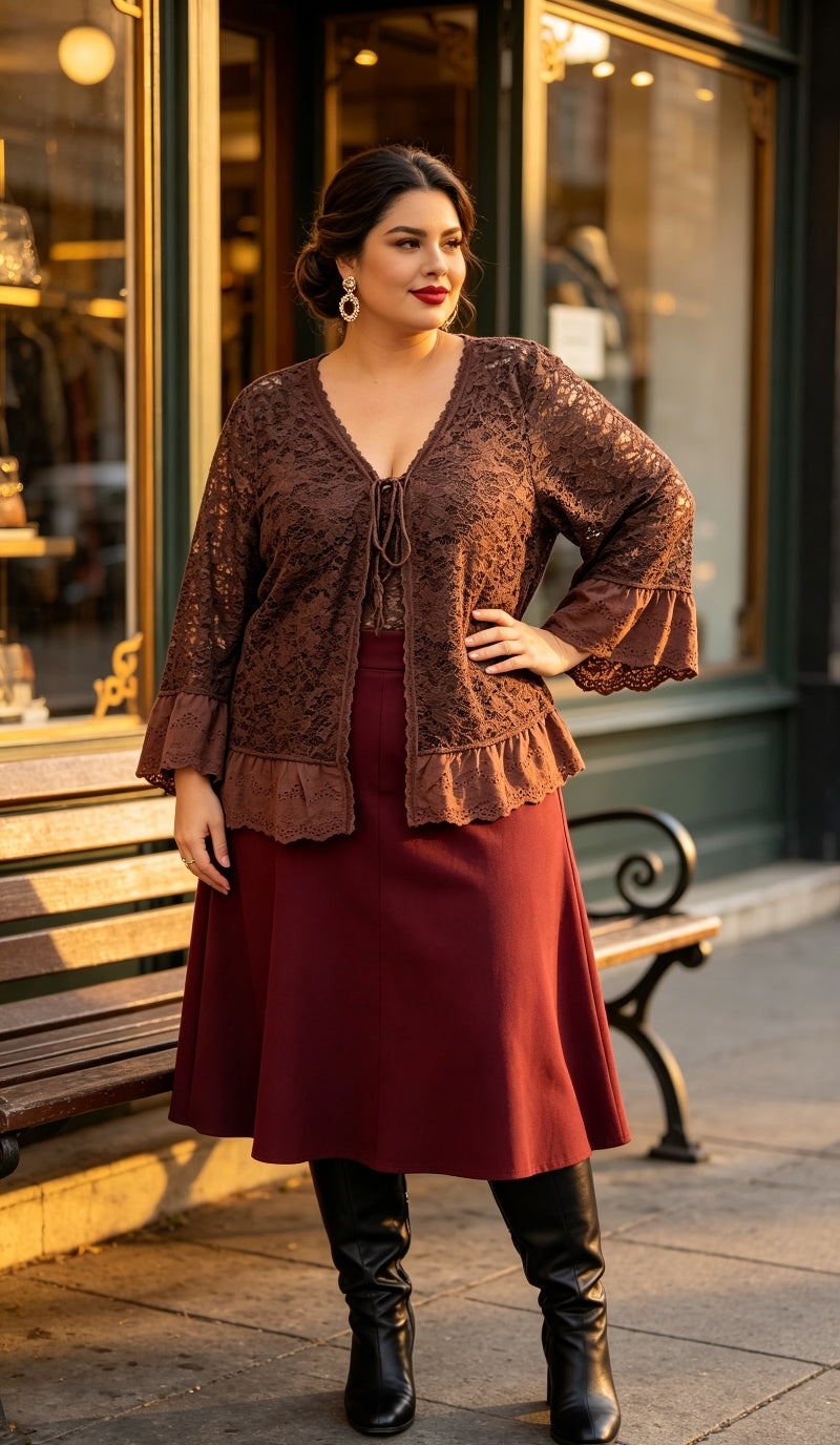 gilet dentelle grande taille