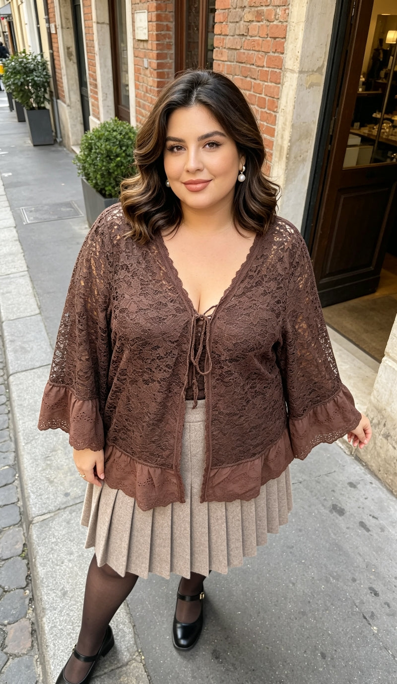 gilet dentelle grande taille