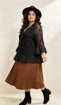 Gilet Dentelle Floral Noir Grande Taille